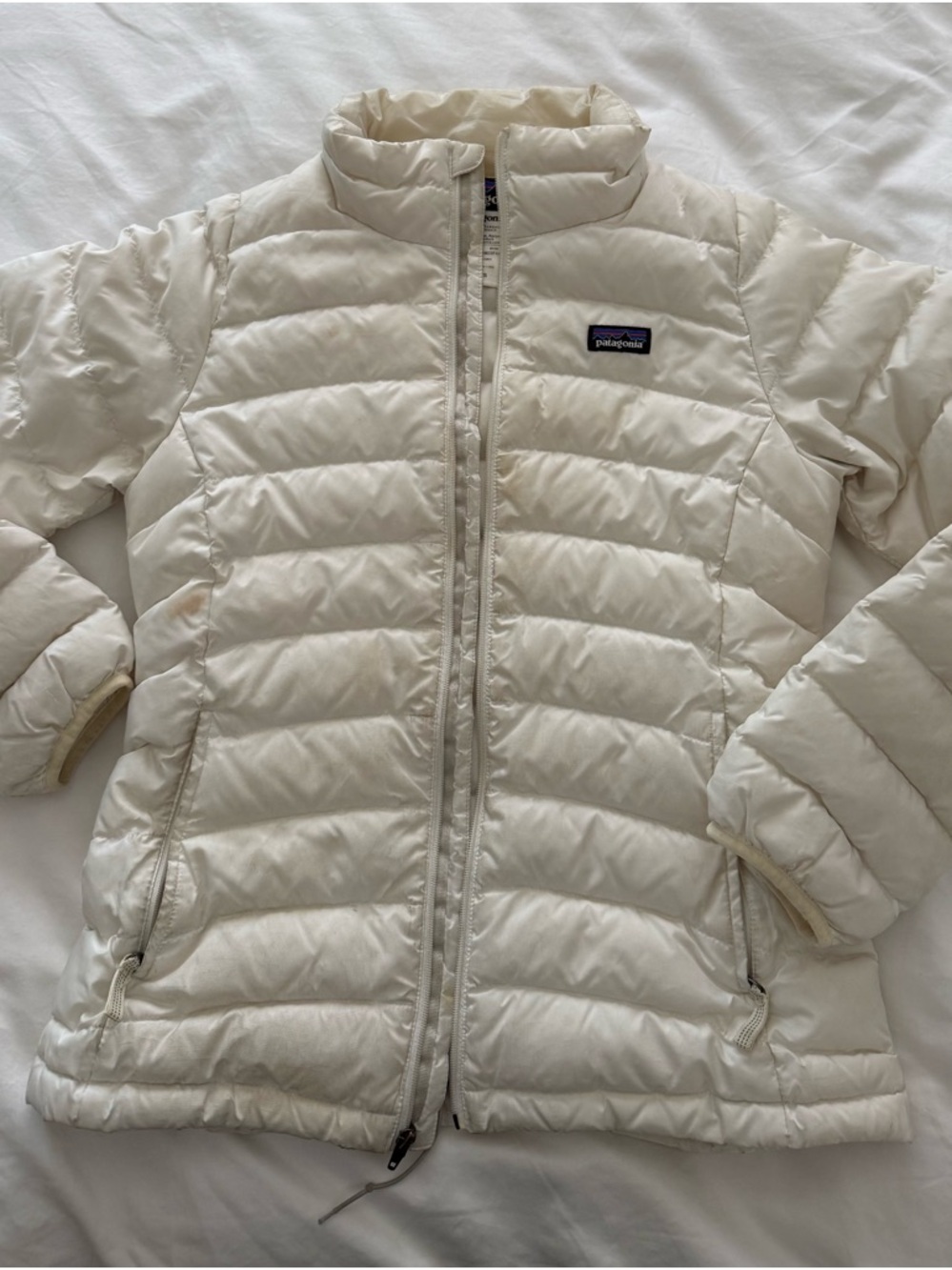 Patagonia Cream Girl's Quilted Down Puffer Jacket